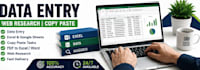 accurate data entry excel copy paste and web research