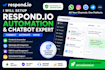 setup respond io whatsapp API chatbot automation and CRM integration