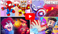 draw cartoon youtube thumbnail and roblox thumbnail for your channel