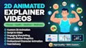 create the best 2d animated fitness explainer video