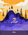 draw custom flat scenery illustration