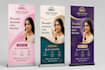 design modern signage, retractable  roll up standees