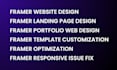 do framer web design, build a framer landing page, or fix framer