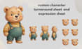 create cute custom illustration stickers and  character