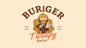 do modern burger therapy logo with unlimited revisions