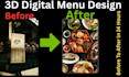 design 3d digital restaurant menu for mobile tablet and tv