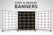 design a clean step and repeat, and rectangular banner