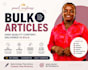 write bulk SEO articles, blog posts, and website content on your niche