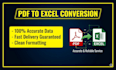 convert PDF to excel data in 24h