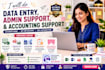 do data entry, accounting support, copy paste, convert pdf to excel , email lead