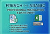 do professional data entry and french to arabic translation