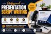 write a professional presentation script