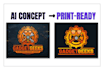 convert ai generate design ideas to print ready file