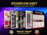 design speaker kit, one sheet, media kit, press kit, speaker one sheet