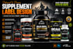 design premium supplement label and bottle packaging