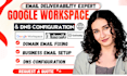 setup google workspace, fix email and dns configuration