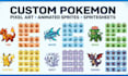 create custom pokemon pixel art, animated sprites and spritesheets