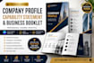 design a company profile, capability statement,