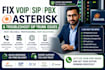 fix voip sip pbx asterisk troubleshoot sip trunk issues softphone app