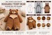 design3d cad high quality huggable teddy bear sleeping bag for children