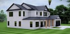design contemporary style, elevation visualize, basement plan,photorealistic cgi