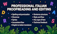 professionally proofread and edit any italian text
