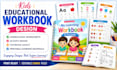 design kids educational workbook homeschool worksheet, textbook, activity book