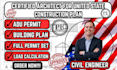 certified architect full permit set,adu permit,load calculation,building plan