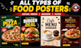 design food posters, menu flyers and social media graphics