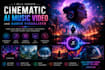 create a cinematic ai music video and audio visualizer