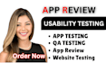 do QA testing, app testing, website testing, and ios app review