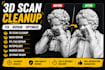 fix edit modify 3d scan cleanup mesh cleanup fix stl file retopology removenoise