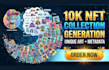 create unique nft art 10k nft collection design custom character and metadata