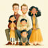 draw family portrait illustration
