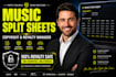draft music royalty split sheets and fix copyright registration