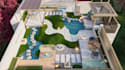 revamp 3d private courtyard, backyard oasis, garden landscape, hardscape render