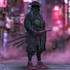 cyberpunk samurai street warrior art desing