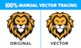 convert logo to vector, vectorize image with manual vector tracing