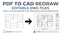 redraw architectural plans from PDF to  cad, autocad dwg drafting