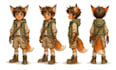 design childrens book character turnaround pose and expression sheet