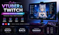 design twitch vtuber, vtuber stream overlay and twitch background