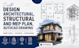 design architectural, structural and mep plan, autocad drawing