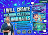 cartoon youtube channel thambnail with high CTR