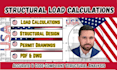 do structural load calculations for beams, slabs, columns, and foundations
