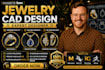 create custom jewelry cad design and 3d model for casting or printing