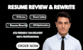 review rewrite and optimize your ats resume CV professionally