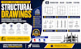 create structural foundation, beam, column and footing drawings