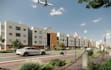 showcase 3d department complex rendering, exterior render, building street view