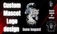 design custom snow leopard mascot logo