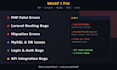 fix PHP laravel bugs, errors, apis, and mysql issues